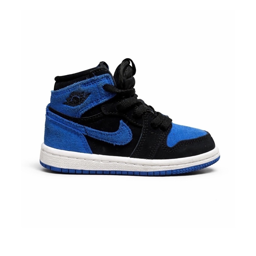 Nike Air Jordan 1 Mid‎ Toddler Royal Blue Black Suede High Top Sneakers Size 6C